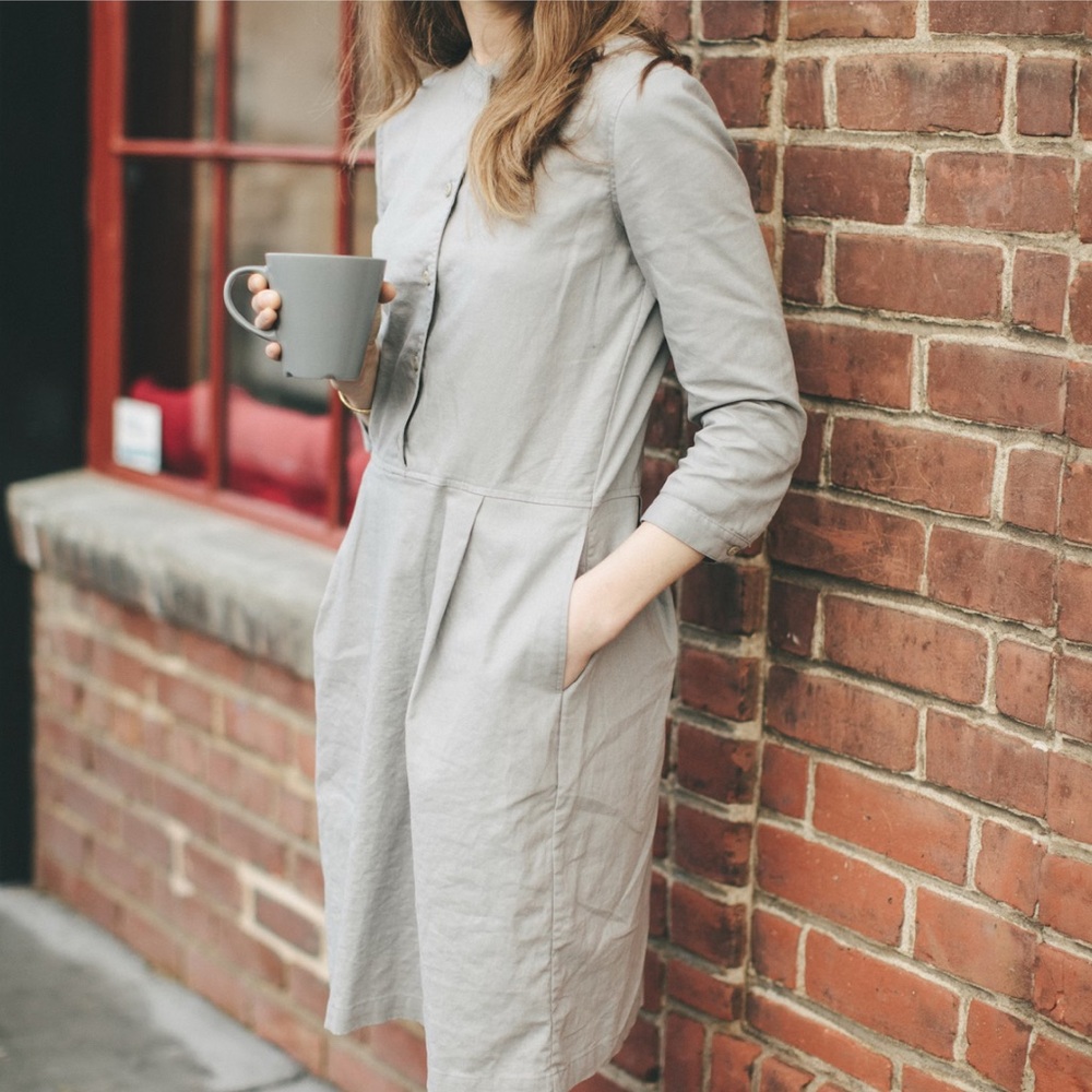 Taylor Stitch Gray Midi Dress